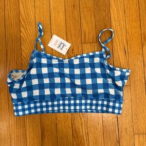 Lime Ricki Blue and White Gingham Bikini Top
